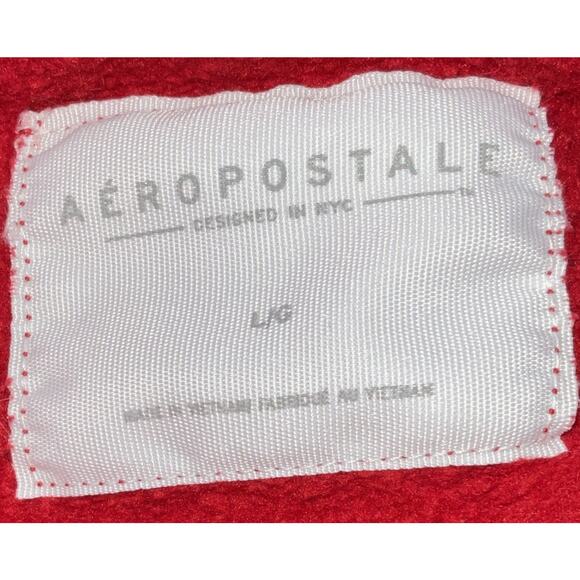 Aeropostale Hoodie Sweatshirt Men's Size L Red Graphic Logo - Picture 5 of 12